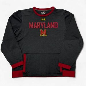 Under Armour Maryland Terrapins Sweatshirt Men 2XL Black Pullover Terps ColdGear